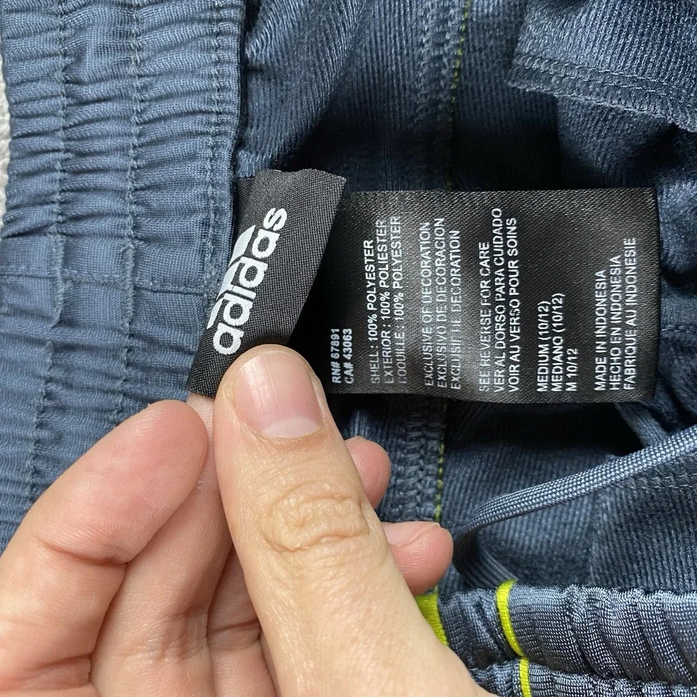 Adidas Activewear Athletic Sweatpants Youth Medium 10/12 Gray‎ Yellow - Picture 11 of 15